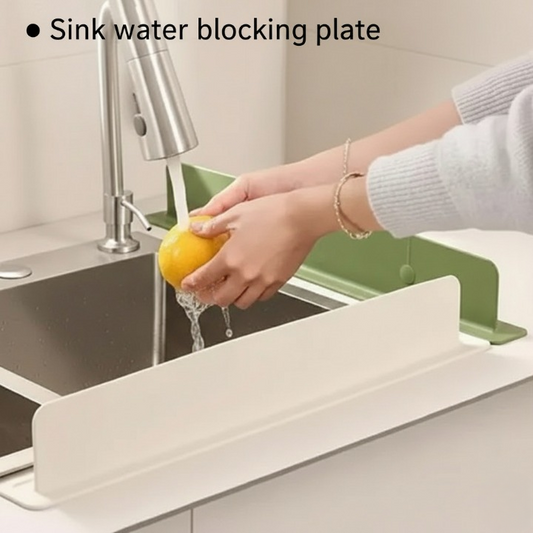 **Silicone Sink Splash Guard – Flexible Water Splash Stopper with Double Suction Cups for Kitchen & Bathroom Sink**