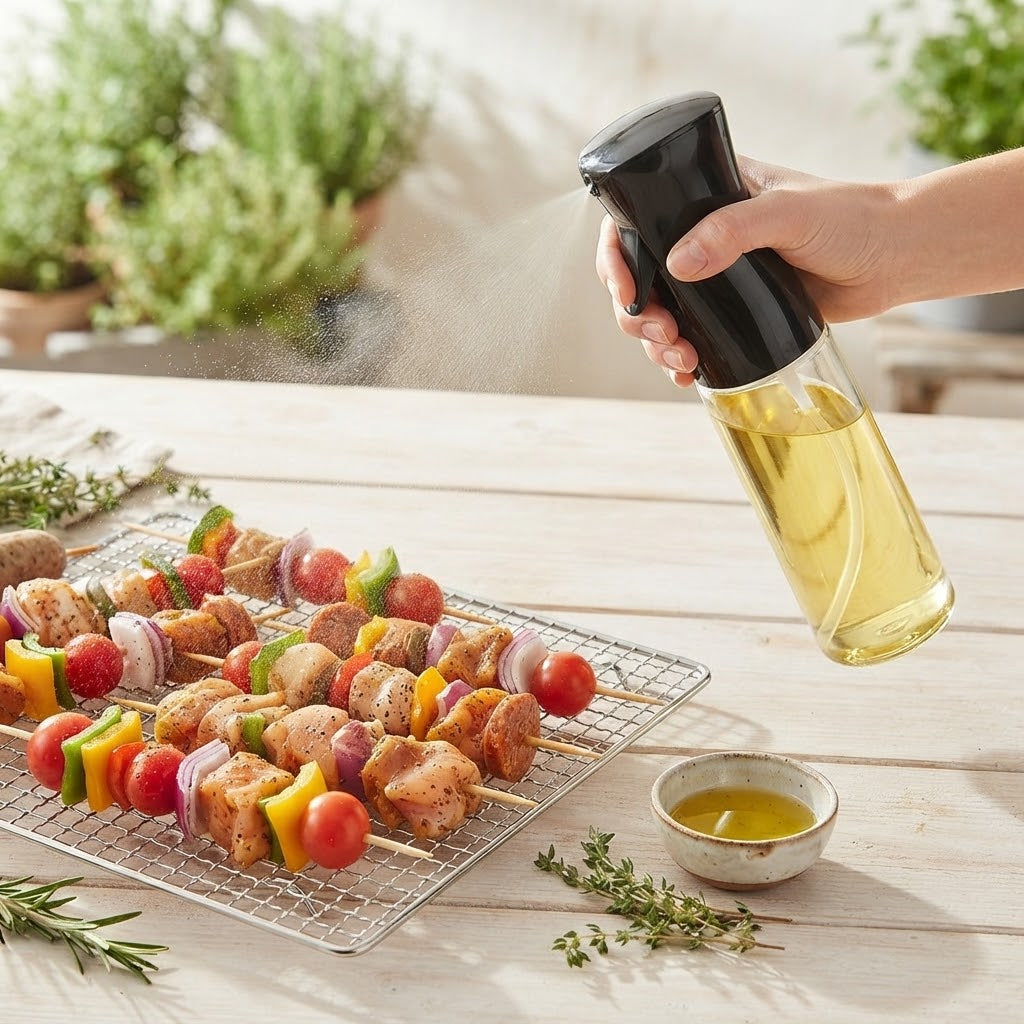 Edible Oil Spray Bottle 300ml | Refillable Kitchen Oil Mister & Cooking Dispenser | Easy Oil Sprayer for Healthy Cooking