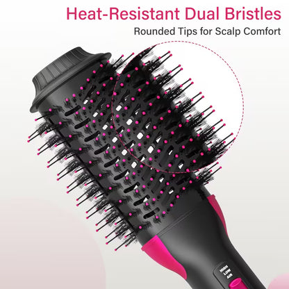 **3-in-1 One-Step Hair Dryer & Volumizer – Hot Air Brush for Hair Drying, Straightening & Curling**