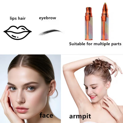 2-in-1 Eyebrow Trimmer & Facial Hair Remover – Precision Beauty Grooming Device for Women