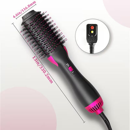 **3-in-1 One-Step Hair Dryer & Volumizer – Hot Air Brush for Hair Drying, Straightening & Curling**